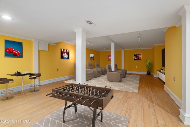 372 Jones Hill Rd, Jefferson, NY 12093 - rec room with crown molding and wood finished floors