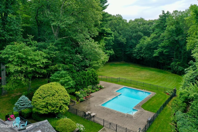 14 Friar Tuck Ct, Clifton Park, NY 12065 - view of pool with a view of trees and a patio