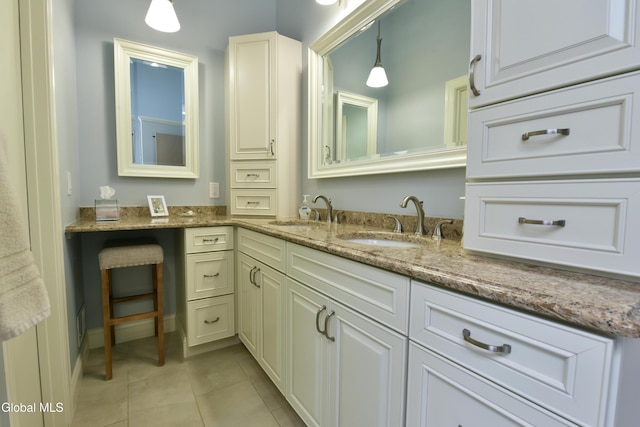 14 Friar Tuck Ct, Clifton Park, NY 12065 - bathroom with tile patterned floors and double vanity