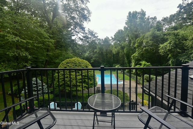 14 Friar Tuck Ct, Clifton Park, NY 12065 - balcony featuring view of pool area