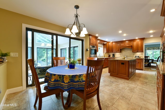 14 Friar Tuck Ct, Clifton Park, NY 12065 - dining area featuring plenty of natural light, a chandelier, and recessed lighting