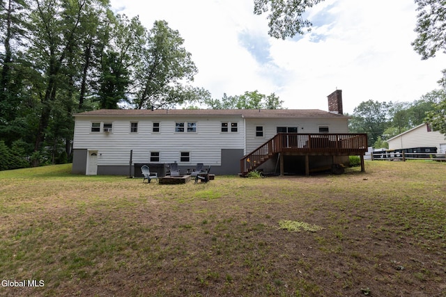 7 Shady Gln, Clifton Park, NY 12019 - back of house with a wooden deck, a chimney, and stairway