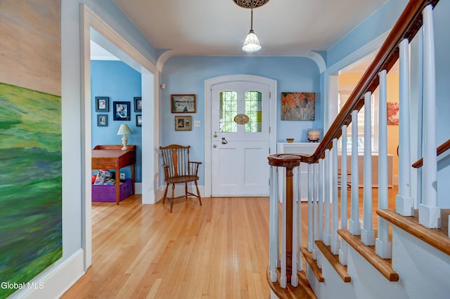 1151 Oxford Pl, Schenectady, NY 12308 - foyer entrance featuring light wood-style flooring and stairs