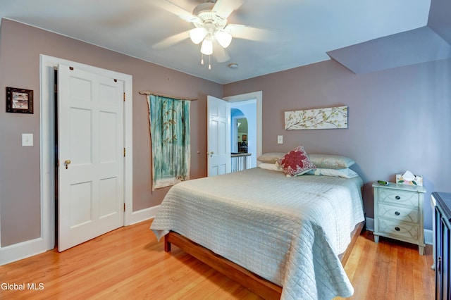 1151 Oxford Pl, Schenectady, NY 12308 - bedroom featuring light wood-style floors and ceiling fan