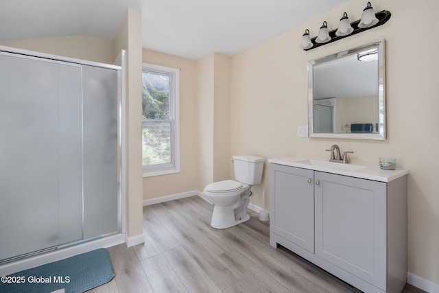 1707 Helderberg Trl, Berne, NY 12023 - bathroom featuring a stall shower, vanity, and wood finished floors