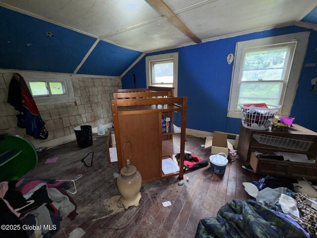 114 State Route 146, Wright, NY 12157 - bedroom with vaulted ceiling and hardwood / wood-style flooring