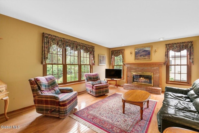 630 Salvia Ln, Guilderland, NY 12303 - living room featuring plenty of natural light, light wood-style flooring, and a fireplace