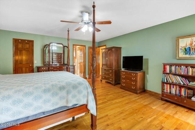 630 Salvia Ln, Guilderland, NY 12303 - bedroom featuring light wood-style floors and ceiling fan