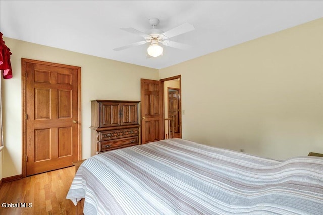 630 Salvia Ln, Guilderland, NY 12303 - bedroom featuring light wood-type flooring and ceiling fan