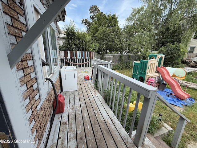 1588 Ave A, Schenectady, NY 12308 - wooden deck with a playground