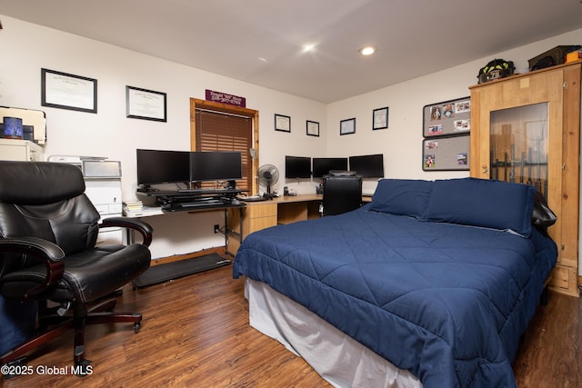 345 Goodman Rd, Fort Ann, NY 12827 - bedroom featuring wood finished floors, an office area, and recessed lighting