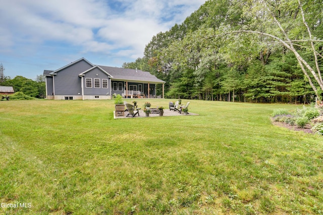2794 W Lydius St, Schenectady, NY 12306 - view of green lawn featuring a patio area and a fire pit