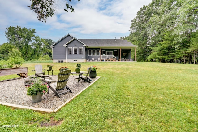 2794 W Lydius St, Schenectady, NY 12306 - back of property with a lawn, a patio, and a fire pit