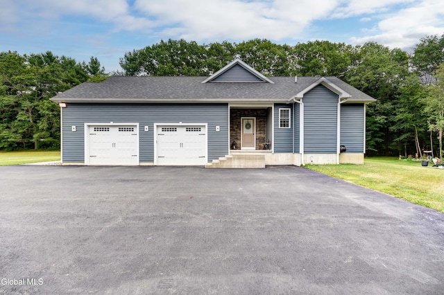 2794 W Lydius St, Schenectady, NY 12306 - single story home featuring a front yard, a garage, driveway, and view of scattered trees