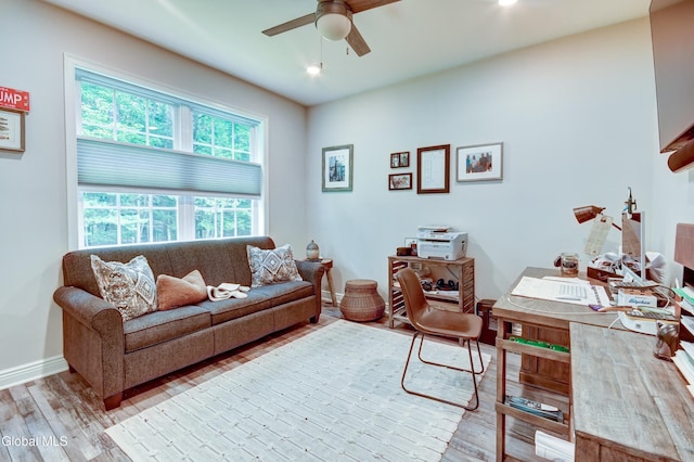 2794 W Lydius St, Schenectady, NY 12306 - office space with ceiling fan, wood finished floors, and recessed lighting