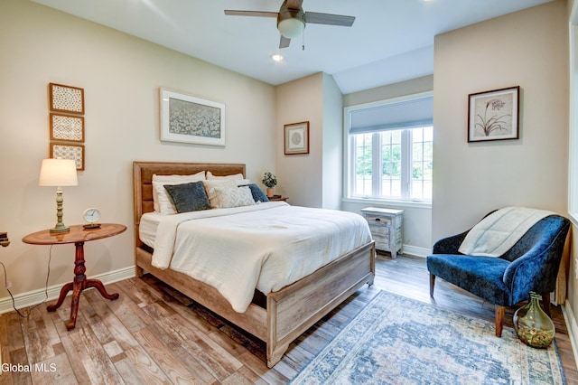 2794 W Lydius St, Schenectady, NY 12306 - bedroom with light wood-style floors, recessed lighting, and a ceiling fan
