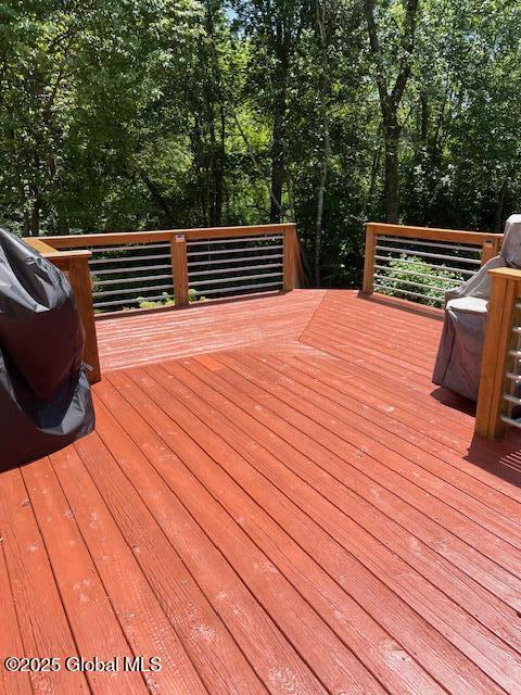 6 Patroon Way, Halfmoon, NY 12065 - wooden terrace with view of scattered trees