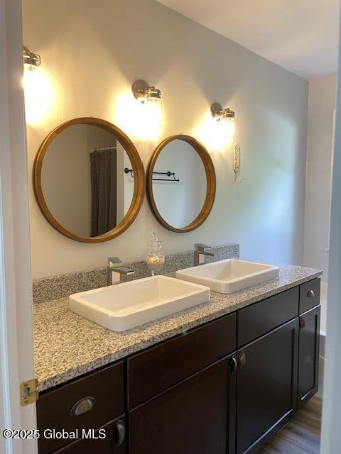 6 Patroon Way, Halfmoon, NY 12065 - bathroom featuring double vanity and wood finished floors