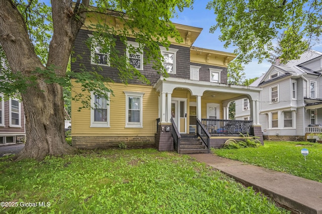 31 Cedar St, Oneonta, NY 13820 - italianate home with covered porch and a front yard