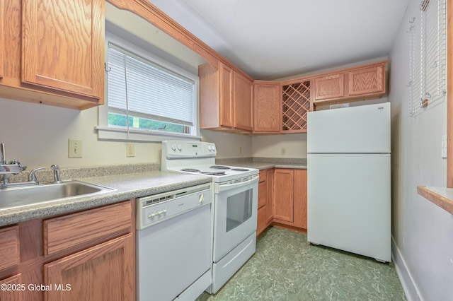 31 Cedar St, Oneonta, NY 13820 - kitchen featuring white appliances, light flooring, and light countertops