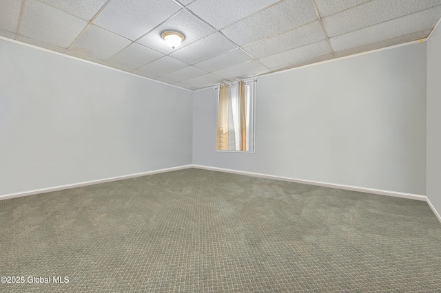 31 Cedar St, Oneonta, NY 13820 - carpeted empty room featuring a drop ceiling