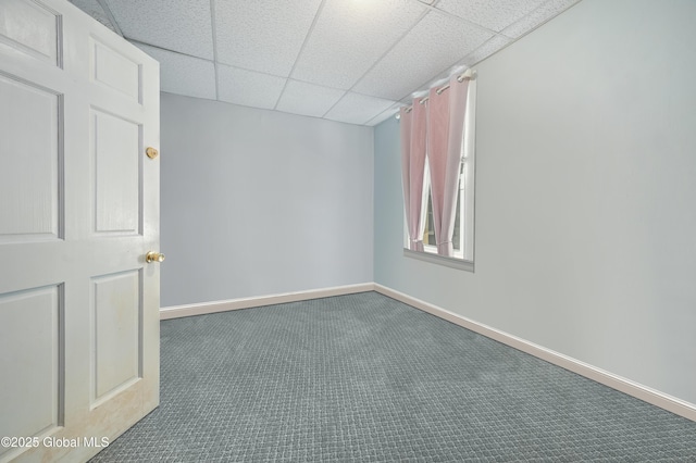 31 Cedar St, Oneonta, NY 13820 - spare room with a drop ceiling and carpet flooring