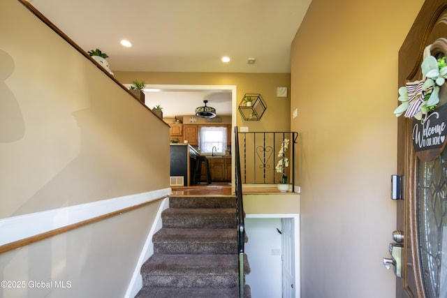 99 Fiddlers Ln, Colonie, NY 12110 - stairs featuring recessed lighting
