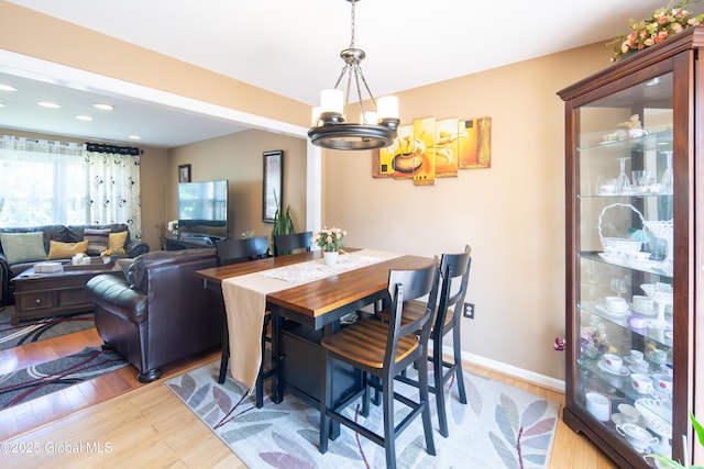 99 Fiddlers Ln, Colonie, NY 12110 - dining area with a chandelier, light wood-style floors, and recessed lighting