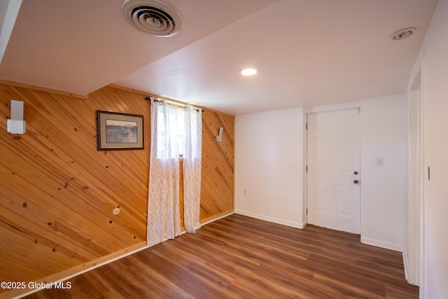99 Fiddlers Ln, Colonie, NY 12110 - unfurnished room featuring wooden walls, wood finished floors, and recessed lighting
