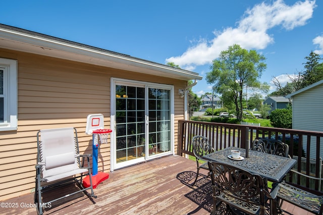 99 Fiddlers Ln, Colonie, NY 12110 - wooden deck featuring outdoor dining area