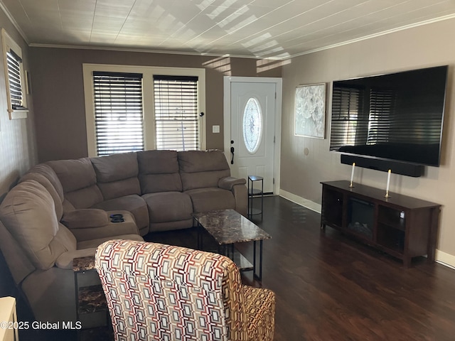 56 Pershing Dr, Scotia, NY 12302 - living area featuring ornamental molding and wood finished floors