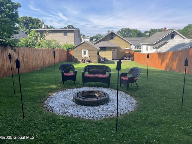 56 Pershing Dr, Scotia, NY 12302 - view of yard featuring an outdoor fire pit