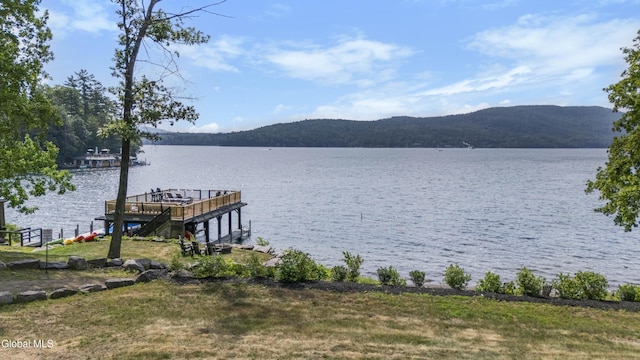 55 Trinity Rock Rd, Lake George, NY 12845 - dock featuring a water and mountain view