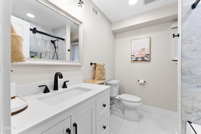 55 Trinity Rock Rd, Lake George, NY 12845 - full bathroom with marble look tiles, vanity, and a shower
