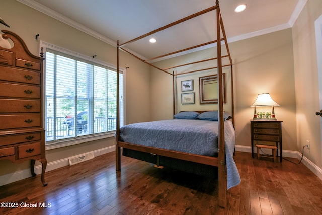 96 Masters Cmn N, Queensbury, NY 12804 - bedroom with crown molding, dark wood-type flooring, and recessed lighting