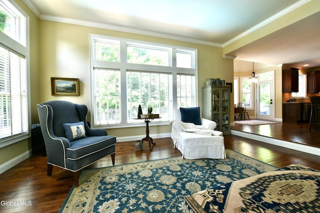 96 Masters Cmn N, Queensbury, NY 12804 - sitting room featuring dark wood finished floors and crown molding