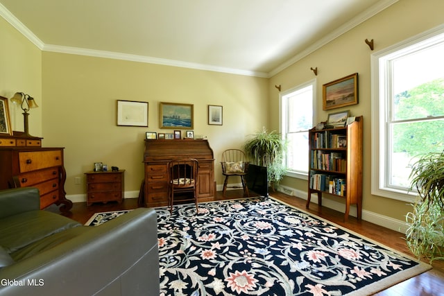 96 Masters Cmn N, Queensbury, NY 12804 - living area featuring crown molding and wood finished floors