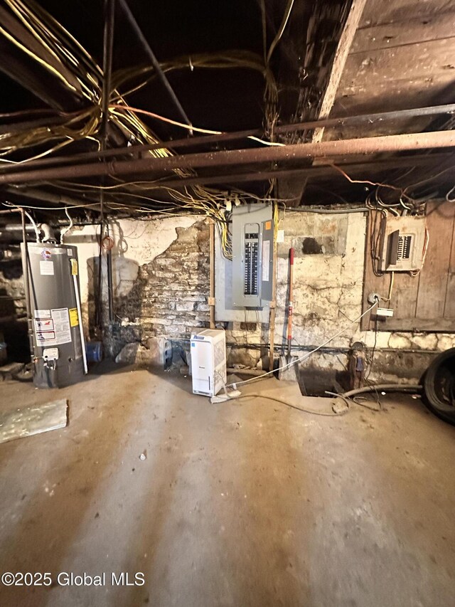 1 S Main St, Voorheesville, NY 12186 - unfinished basement with gas water heater and electric panel
