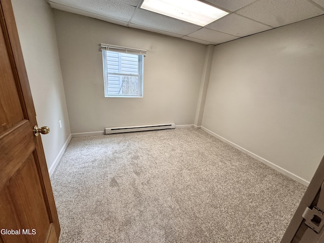 1 S Main St, Voorheesville, NY 12186 - carpeted spare room with baseboard heating and a drop ceiling