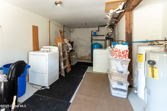 17564 State Route 22, Berlin, NY 12022 - laundry area featuring water heater and separate washer and dryer