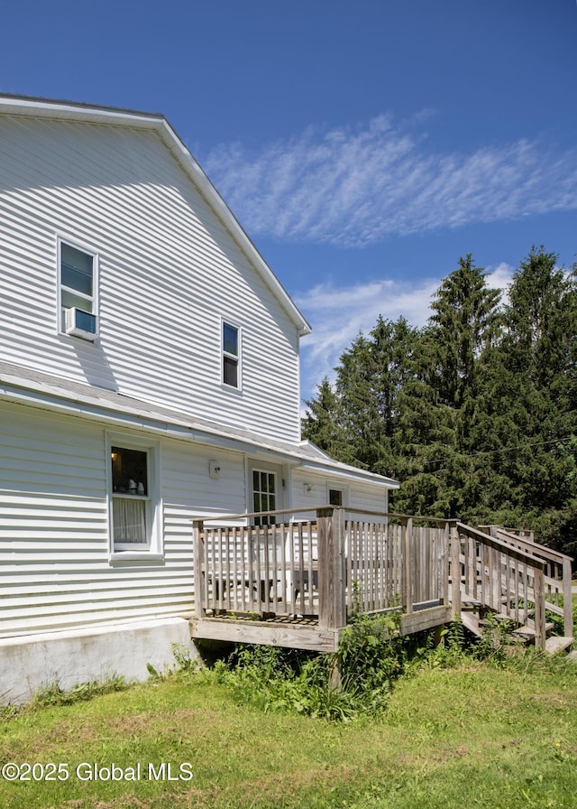 17564 State Route 22, Berlin, NY 12022 - back of house with a wooden deck and cooling unit