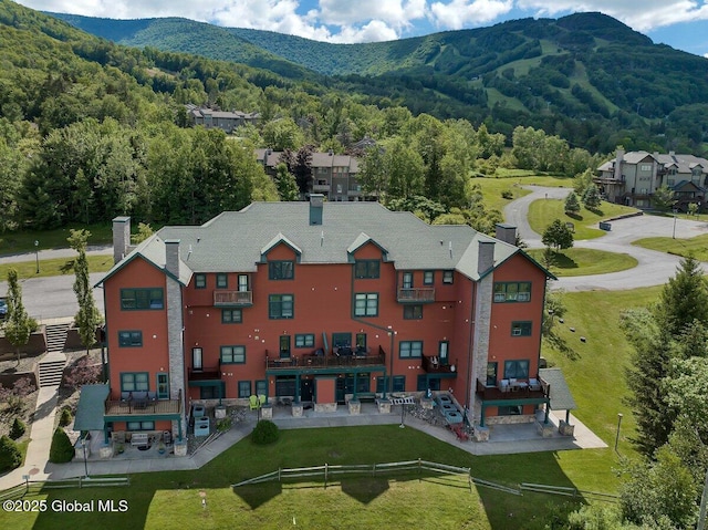 8 Trailside Dr Unit B10, Hunter, NY 12442 - aerial view of property and surrounding area featuring a mountainous background