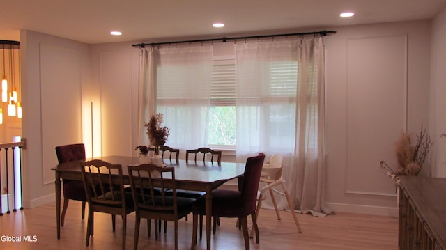 32 Winnie St, Albany, NY 12208 - dining area with light wood-style flooring and recessed lighting