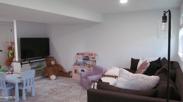 32 Winnie St, Albany, NY 12208 - carpeted living room with recessed lighting
