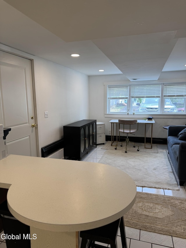 32 Winnie St, Albany, NY 12208 - dining space with light tile patterned floors and recessed lighting