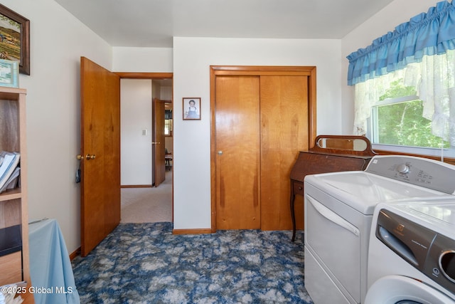 921 Altamont Voorheesville Rd, Altamont, NY 12009 - laundry room with independent washer and dryer and carpet