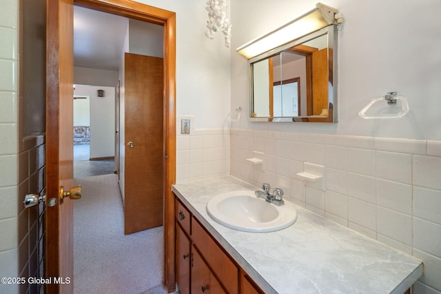 921 Altamont Voorheesville Rd, Altamont, NY 12009 - bathroom with vanity and tile walls