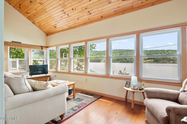 2235 Oaks Rd, Argyle, NY 12809 - sunroom / solarium featuring lofted ceiling, hardwood / wood-style flooring, healthy amount of natural light, and wood ceiling