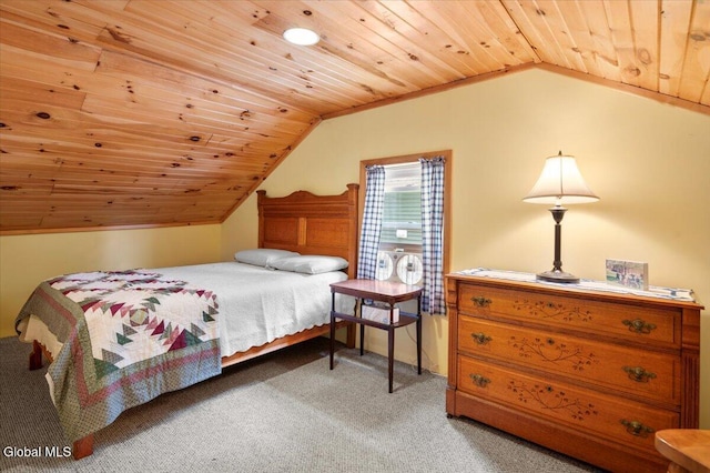 2235 Oaks Rd, Argyle, NY 12809 - bedroom featuring light colored carpet, lofted ceiling, and wood ceiling