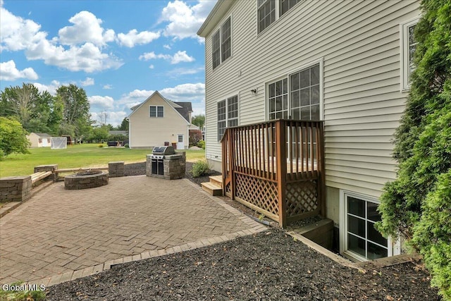 3 Lucille Ln, Malta, NY 12019 - view of patio with an outdoor fire pit, a deck, and area for grilling